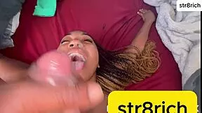 Sideways anal with hot ebony slut