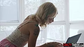 Petite blonde teen loves hardcore fucking and rough sloppy deepthroat