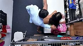 Thief caught in the shop and punished at work