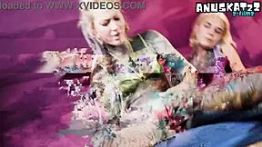 Tattooed Lesbians Squirt From Anal Fuck Machine