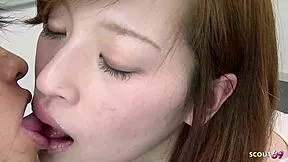 Petite japanese teen gets first uncensored creampie fuck