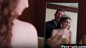 a bratty prom queen gets pervfucked at work