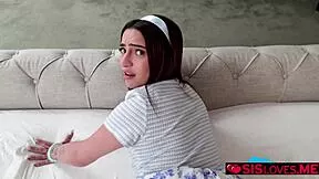 Stepsister kiana sneaks off to play with big stepbro