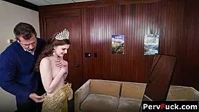 a bratty prom queen gets pervfucked at work