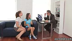 Elegant bookworm was seduced and fucked by her senior teacher