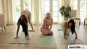 busty latinas are licking their yoga teacher right now