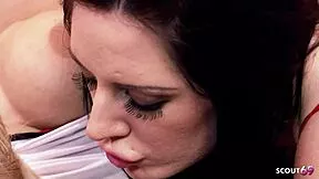 three lesbian beauties lick pussy and asshole