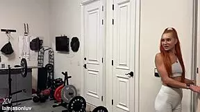 bbc gym coach drills client tight wet pussy then cums in her mouth