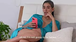 Beautiful pregnant latina with a round ass rides a huge thick cock until she cums