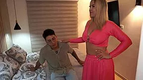 busty blonde stepmother ends up comforting her stepson