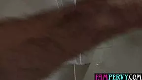 Showering teen stepsister invites stepbro to fuck