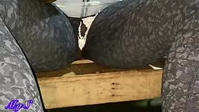 Ebony Milf Flashes Pussy Bar