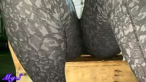 Ebony Milf Flashes Pussy Bar