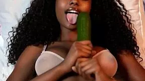 18 Year Old Baddie With Cucumber