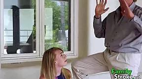 Stepdaughters And Stepmommy With Daddy In Familystroke Action