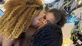 Slumber party ends in orgy with three bisexual black girls