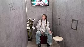 cute tattooed girl gets her first anonymous cock at the glory hole