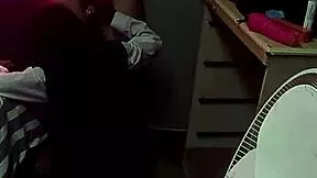 hot student on knees sucks then gets fucked doggystyle