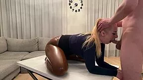 Latex Condom Blowjob Ends With Cum