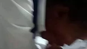 skinny black girl sucks white cock so good