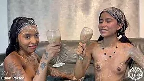 Sloppy sirens spit and recycle cum in eyes