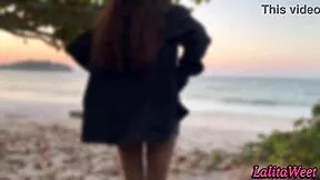 passeio na praia com minha nova aluna ela é uma safada exibicionista