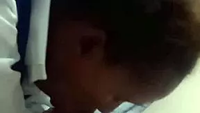 skinny black girl sucks white cock so good