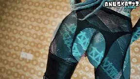 heavy tattoos extreme anal stretch on huge black dildo