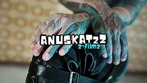 heavy tattoos extreme anal stretch on huge black dildo