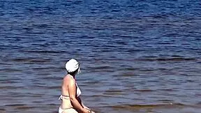 nimble mature mommy has fun with young 18+ guys on the beach 2