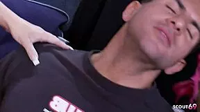 black hair and blonde fit girls seduce big dick boy