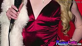 classy blonde teen lyla mae strips her silk dress