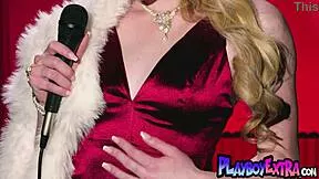 classy blonde teen lyla mae strips her silk dress