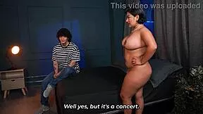 busty stepmother teaches stepson in bedroom to study better