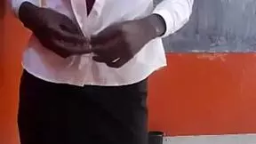 young student touches herself during class