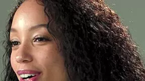 Petite curly black milf masturbates after interview