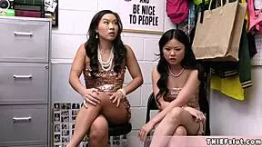 Cute Asian Shoplifter Lulu And Sexy Friend Get Punished