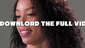 Petite curly black milf masturbates after interview
