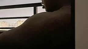 I feel thrilled sucking my roommate on the hotel balcony passionately