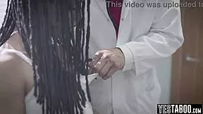 Desperate Ebony Milf Agrees To Interracial Sex With Doc For Money