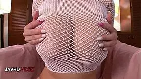 airu oshima flaunts her juicy melons in seductive fishnet