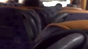 straight guy strokes nice cock on public bus
