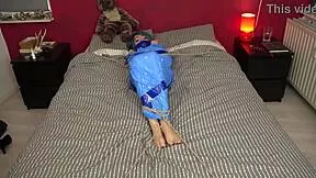 Teen Girl Next Door Luna Grey Mummified On Bed And Tape Gagged