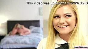stepdaughter tricks stepmom into 3some with licking