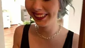 casual meeting with blonde emo scene girl