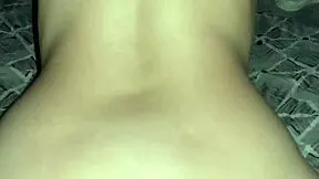 deep missionary in blue lingerie pins her legs as she grabs his cock