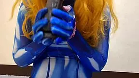 Cute Trans Girl Drinks Huge Load After Sucking Big Black Dildo