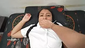 shh dont scream as stepfather fucks his stepdaughter when home alone