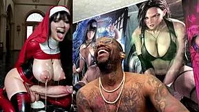Cum spraying transgenders welcomes you to ladyboy island buzzcut trans girl cum sprays her face while getting fucked thicc dick trans jerking off and cumming hard cum oozing nun ai generated