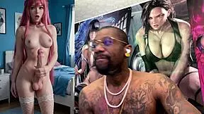 Cum spraying transgenders welcomes you to ladyboy island buzzcut trans girl cum sprays her face while getting fucked thicc dick trans jerking off and cumming hard cum oozing nun ai generated